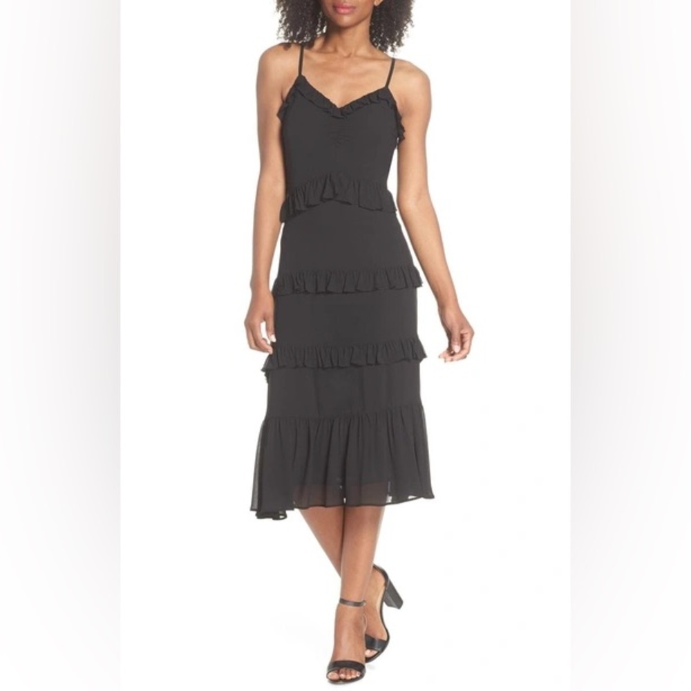 Michael Michael Kors Plunge Tiered Maxi Dress